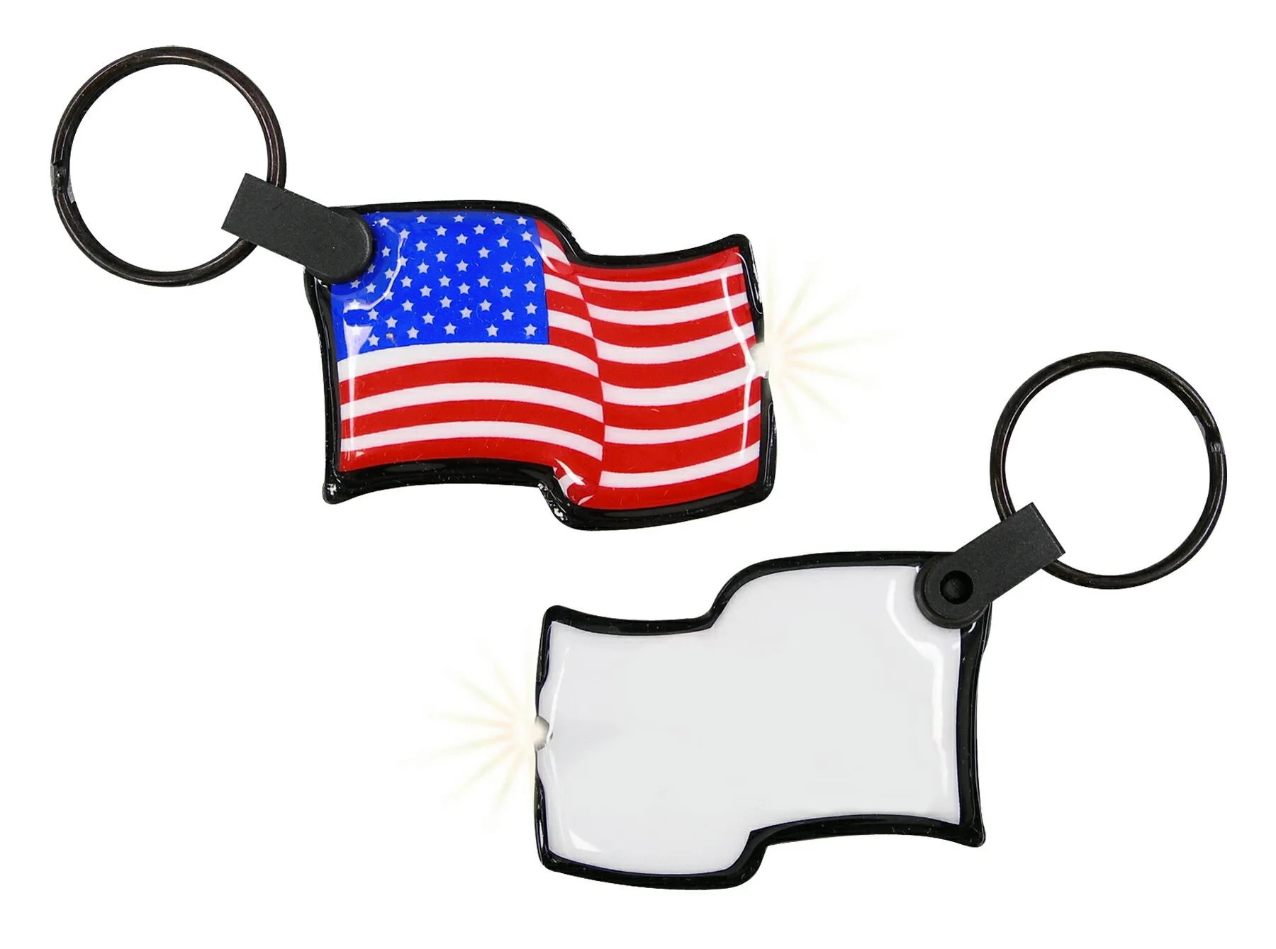 ShapeLights™ Color-A-Shape Key Ring Flashlight (Waving Flag) view 2