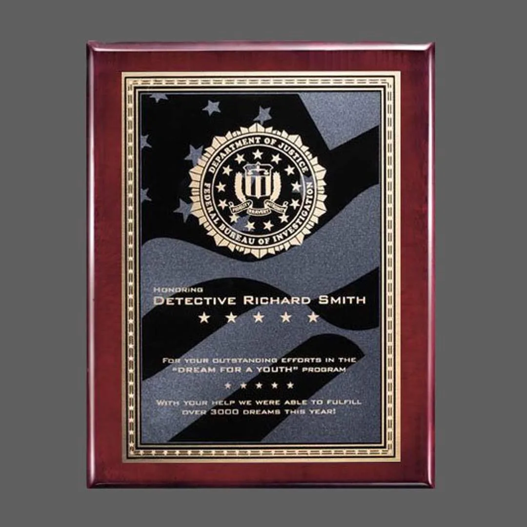 Oakleigh/Stars & Stripes Plaque - Rosewood