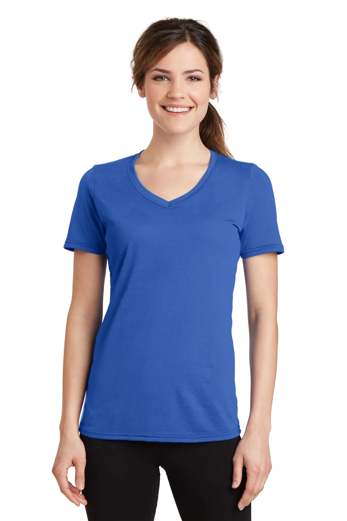 Port & Co™ Women's Performance Blend V-Neck Tee.