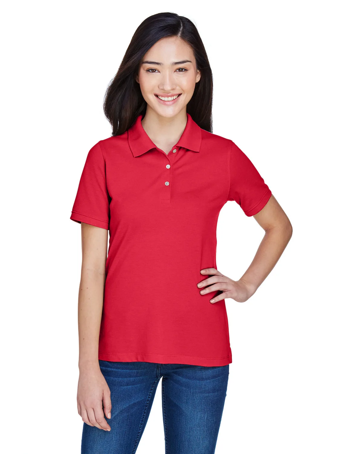 Harriton Women's Easy Blend™ Short Sleeve Polo Shirt view 7