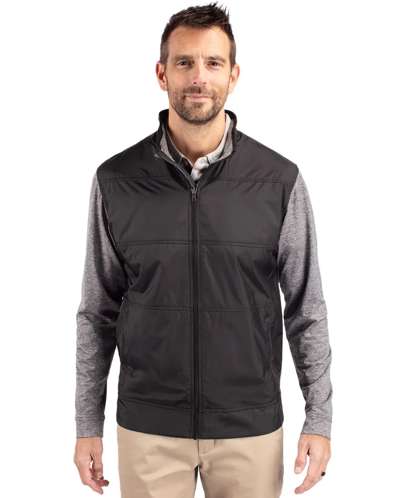 Cutter & Buck Stealth Hybrid Quilted Mens Big and Tall Full Zip Windbreaker Jacket