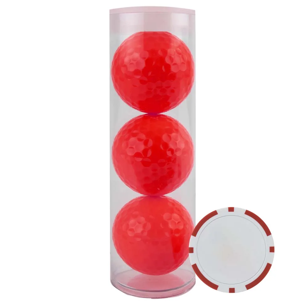 Golf Ball Tube with Poker Chip Ball Marker view 2