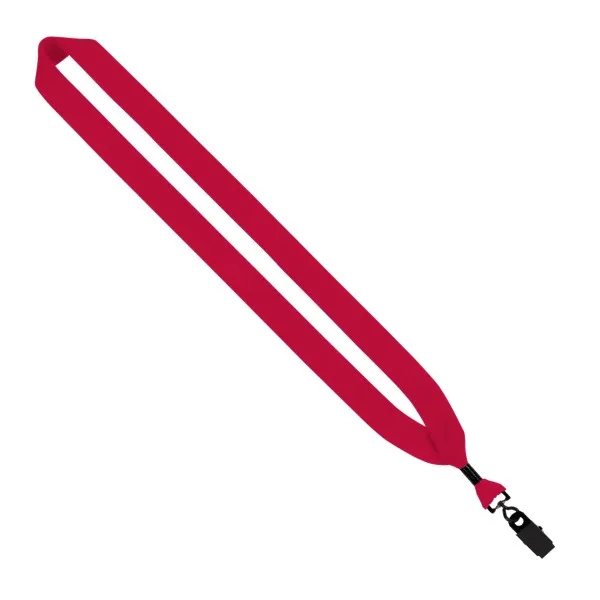 1" Cotton Lanyard with Metal Crimp & Metal Bulldog Clip view 3