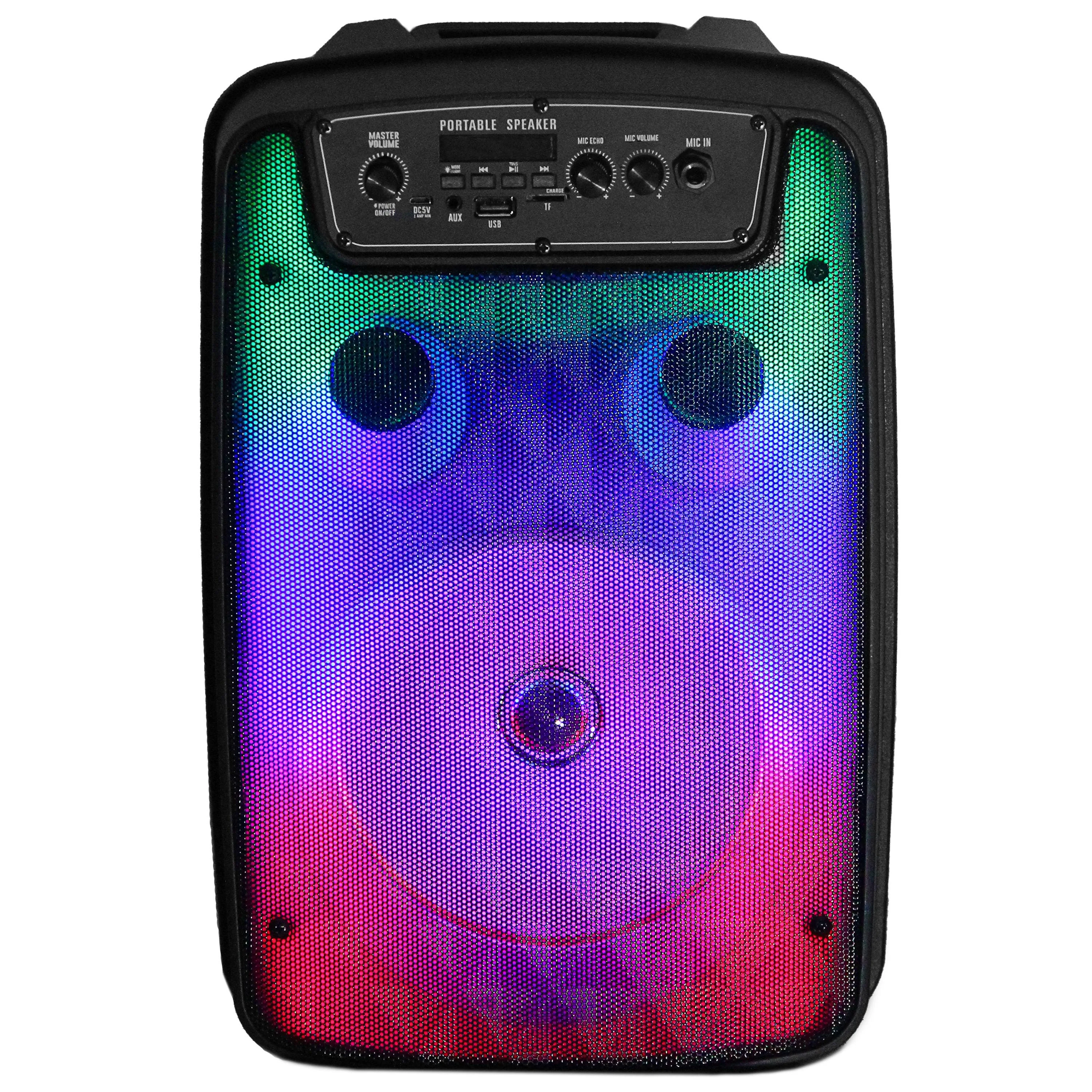 Supersonic Fire Box 8" Tws Bluetooth Speaker W/ Light Show And Microphone