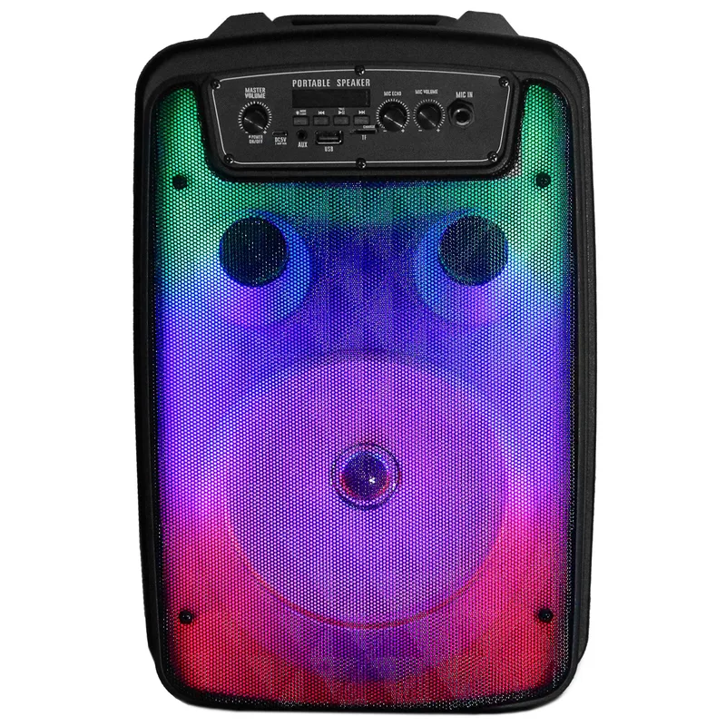 Supersonic Fire Box 8" Tws Bluetooth Speaker W/ Light Show And Microphone