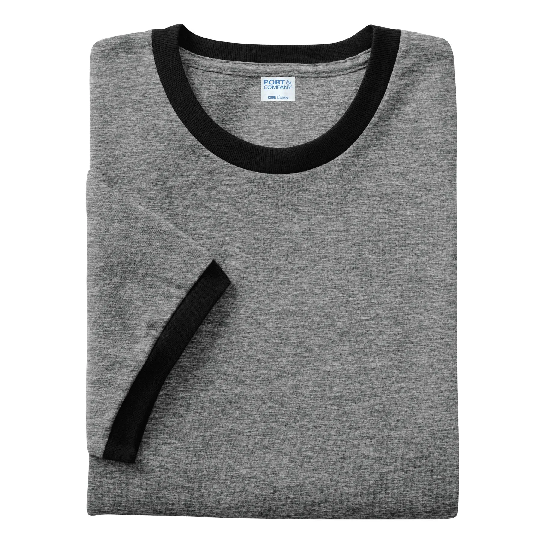 Athletic Heather Gray/Jet Black Blank Fold View