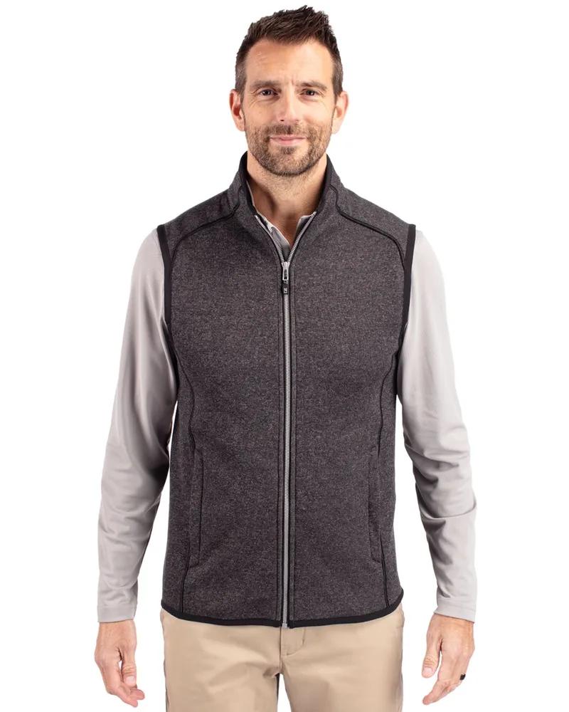 Cutter & Buck Mainsail Sweater-Knit Mens Big and Tall Full Zip Vest