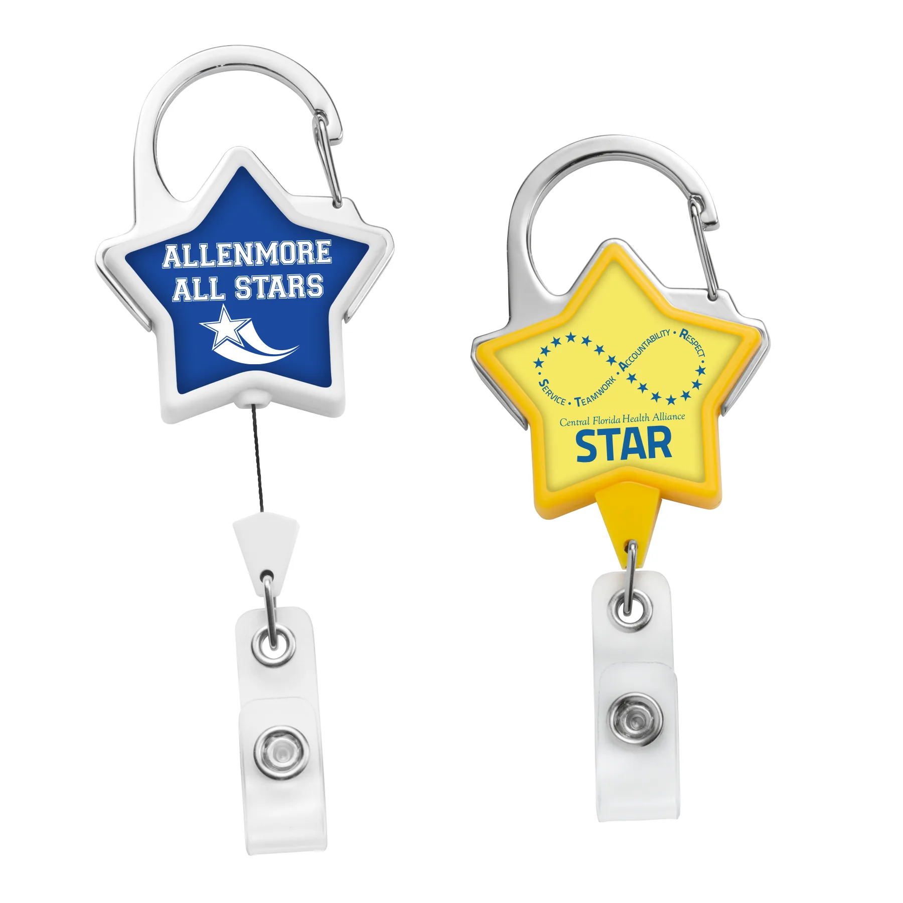 JUMBO Star Carabiner Retractable Badge Reel