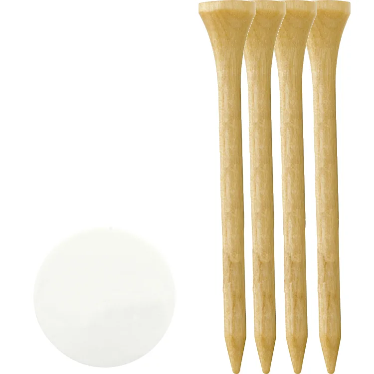 4 Wood Golf Tees and Ball Marker view 2