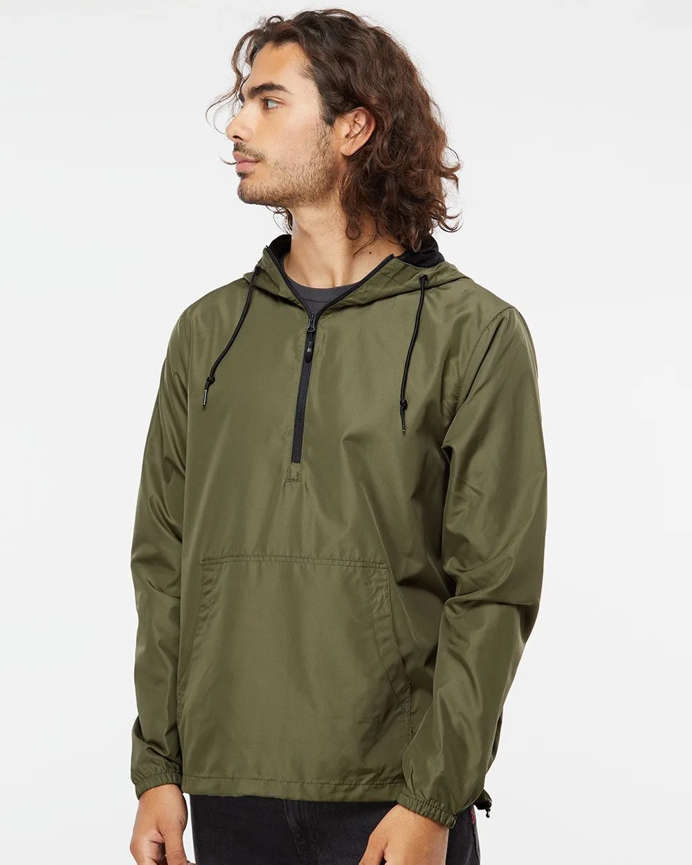 Independent Trading Co.® Unisex Lightweight Quarter-Zip Windbreaker Pullover Jacket view 2