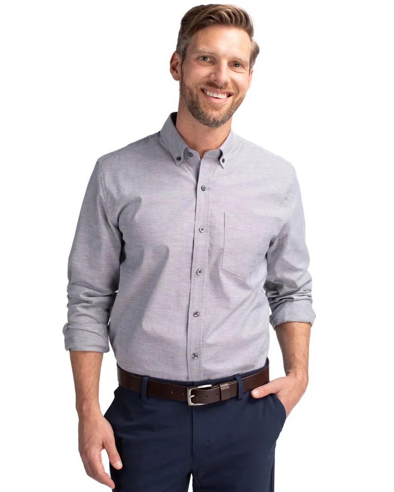 Cutter & Buck Stretch Oxford Mens Long Sleeve Dress Shirt