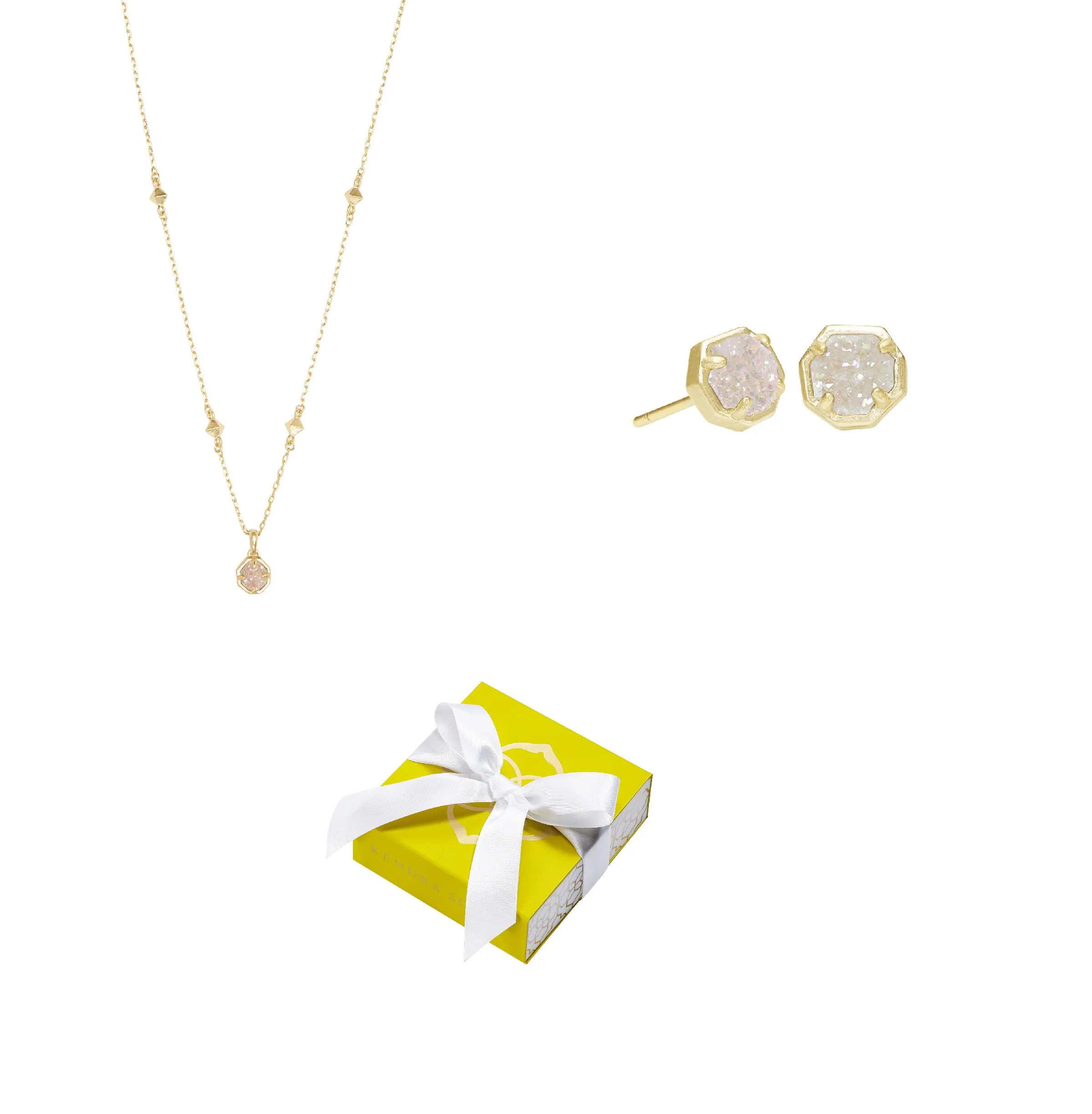 Kendra Scott Nola Gold Iridescent 2 Pc Gift Box Set