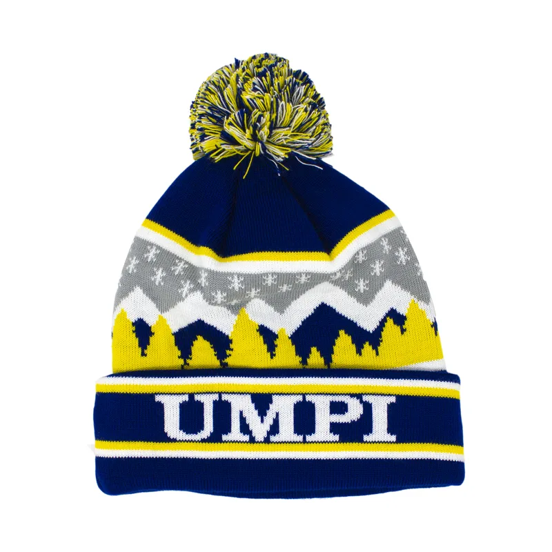Knit Beanie w/Cuff & Pom