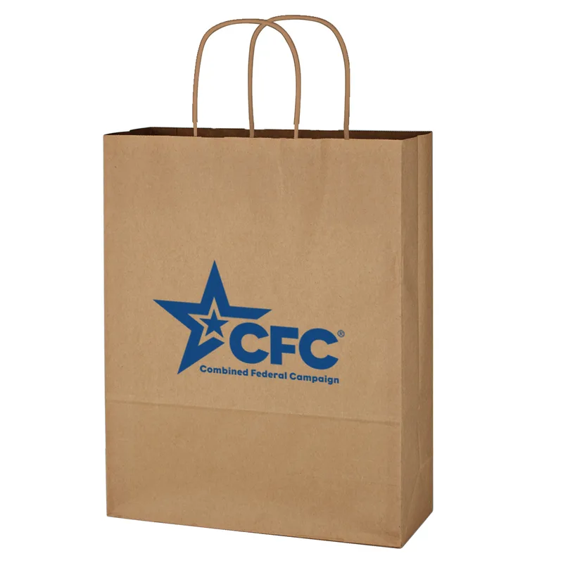 Kraft Paper Brown Shopping Bag - 10" X 13" view 2