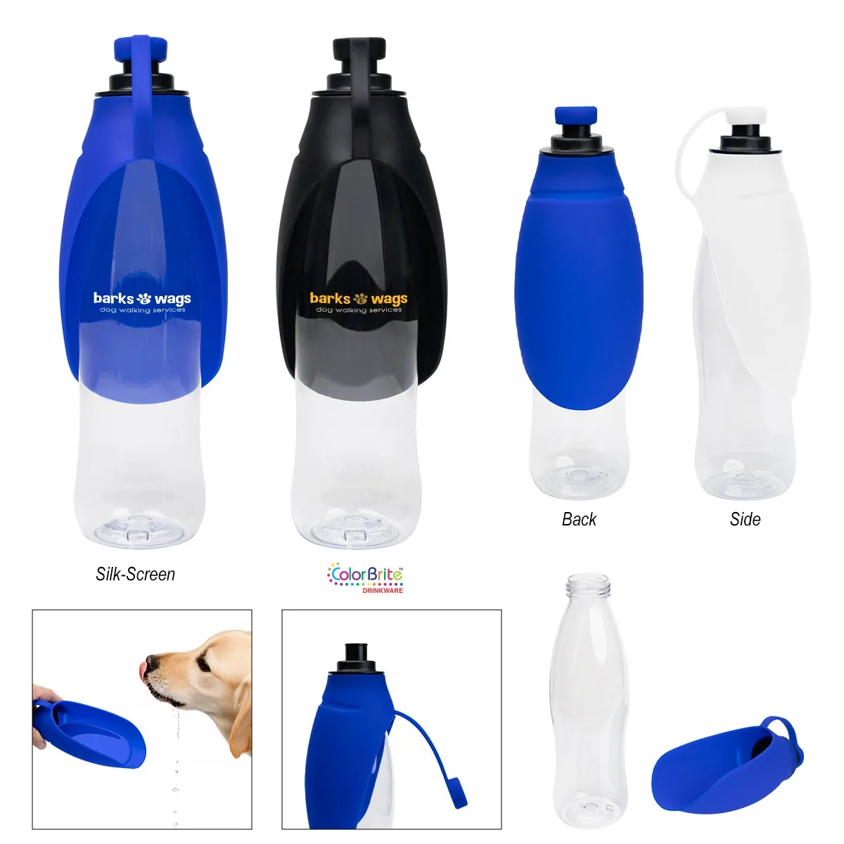 21 Oz. Recycled Pet Water Bottle & Dispensing Bowl view 2