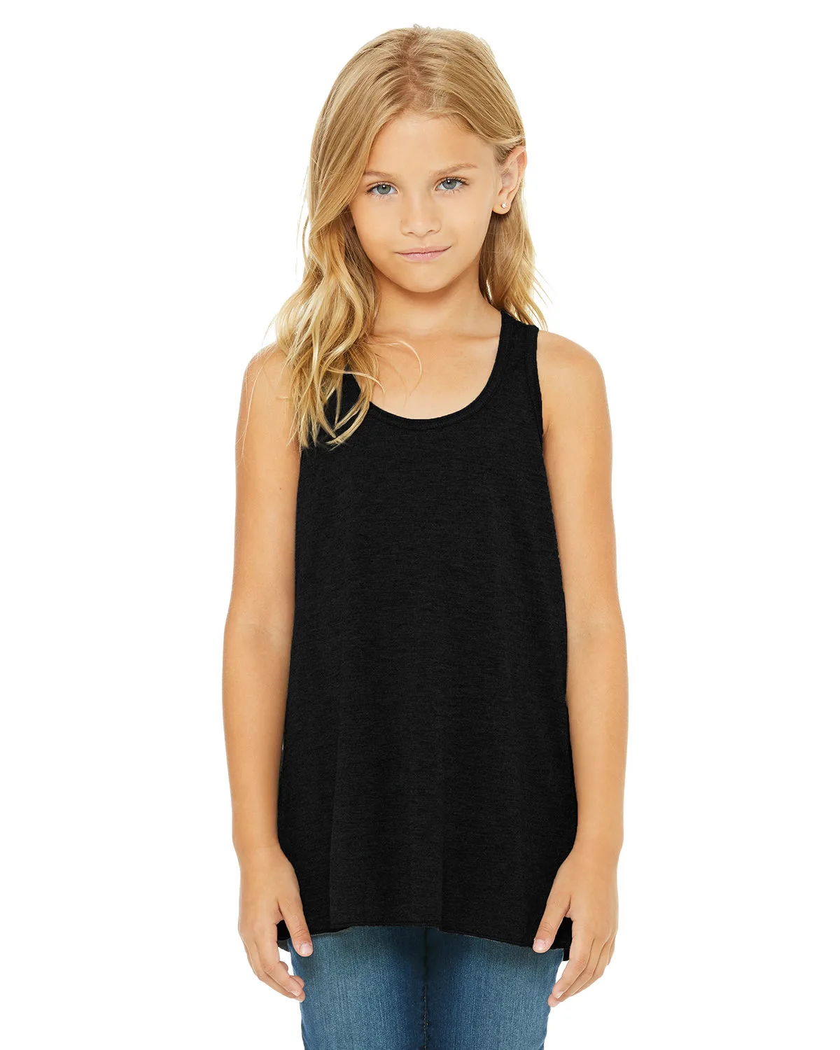 BELLA+CANVAS Youth Flowy Racerback Tank view 2