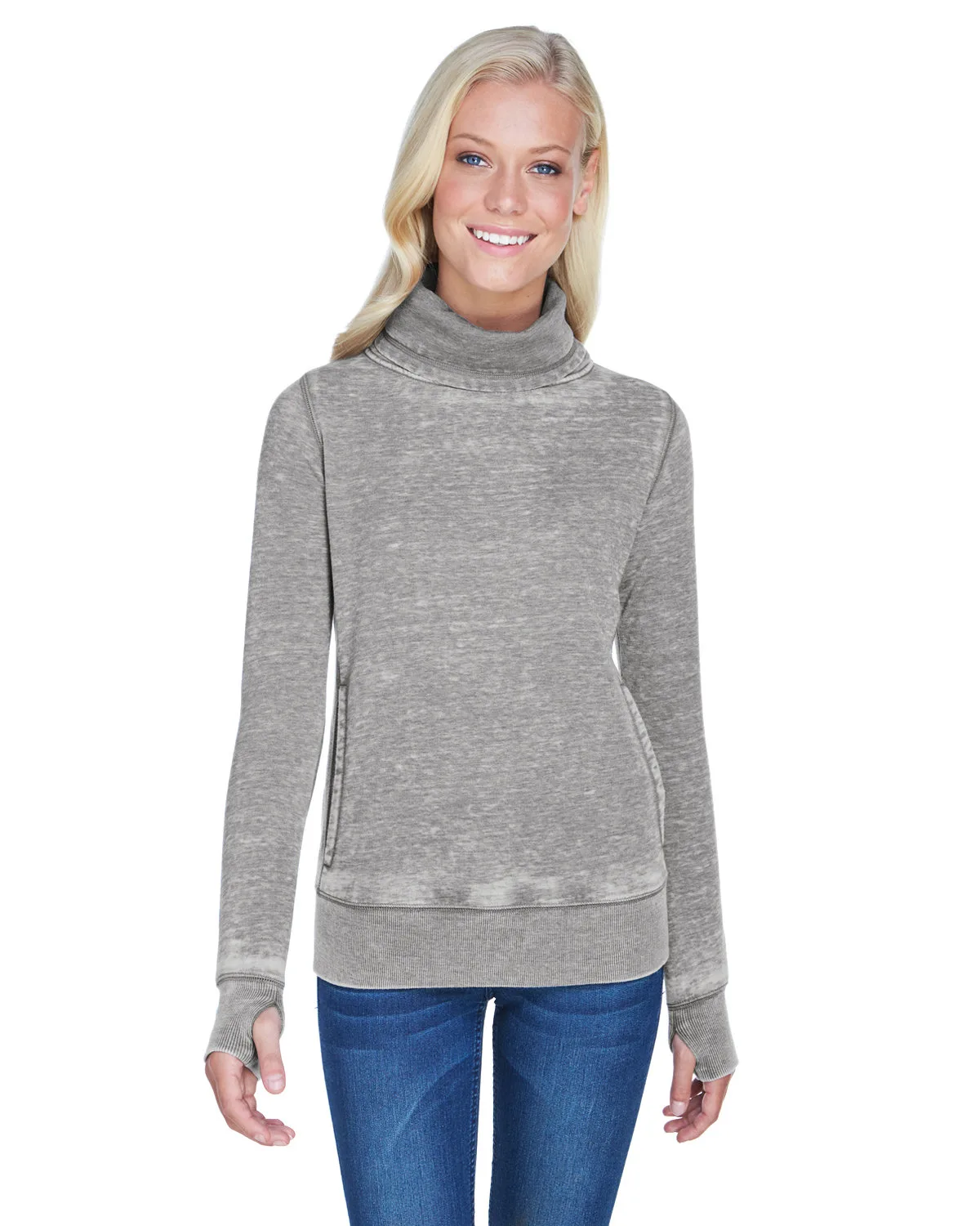 J AMERICA Ladies' Zen Fleece Cowl Neck