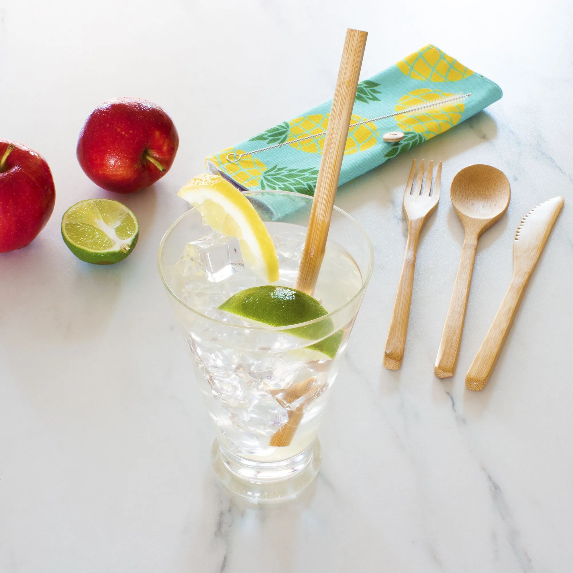 Take-Along Flatware Pineapple Utensil Roll view 2