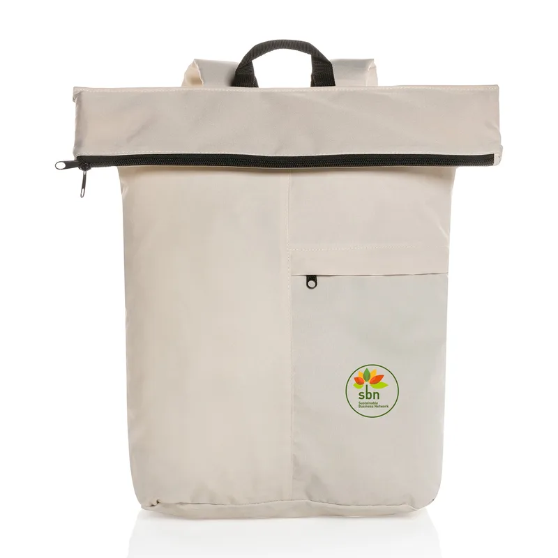 Dillon AWARE™ rPET Lightweight Foldable Backpack - Off White