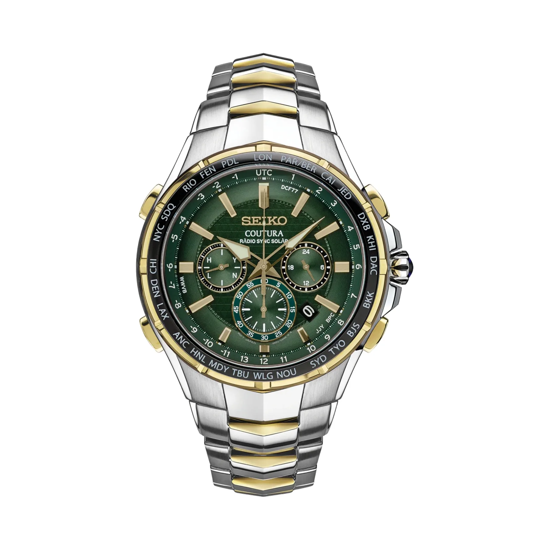 Seiko Men's Coutura Radio Sync Solar Chronograph Stainless Steel Watch