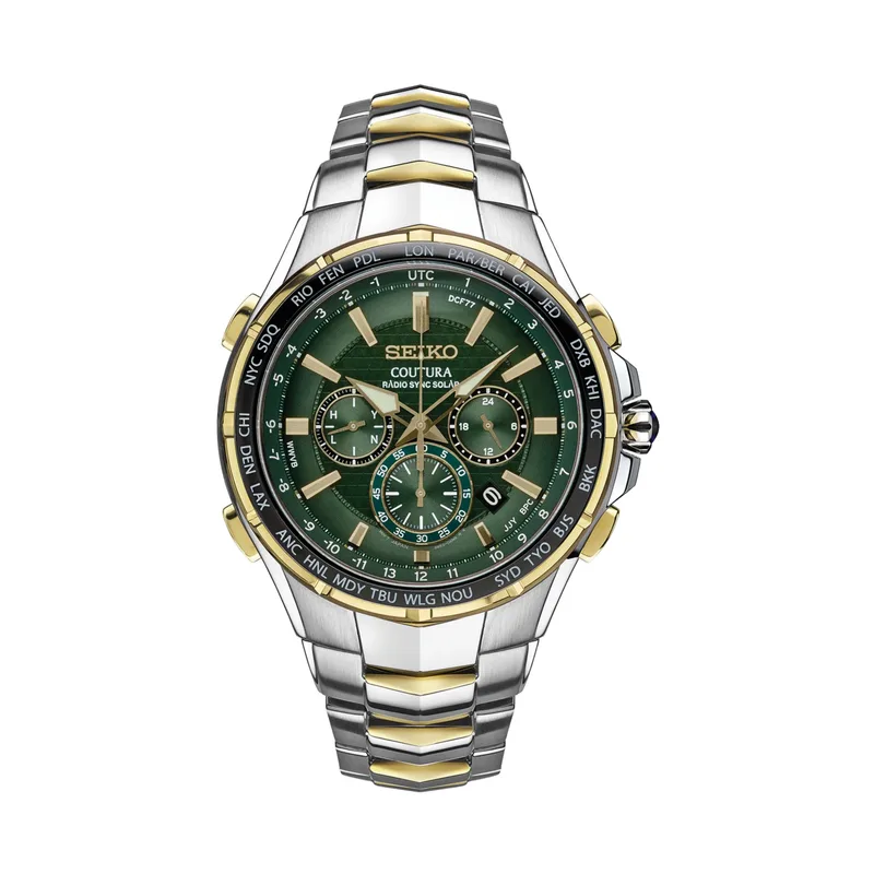 Seiko Men's Coutura Radio Sync Solar Chronograph Stainless Steel Watch
