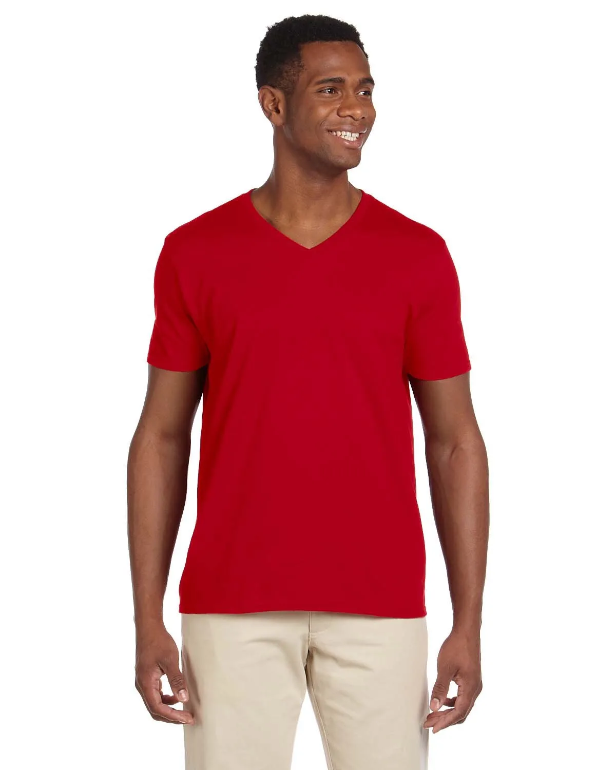 Gildan Adult Softstyle® V-Neck T-Shirt view 3
