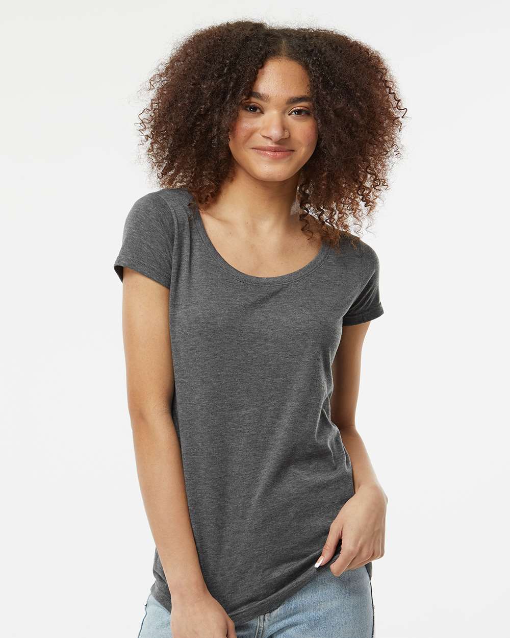 Tultex® Women's Poly-Rich Scoop Neck T-Shirt view 2
