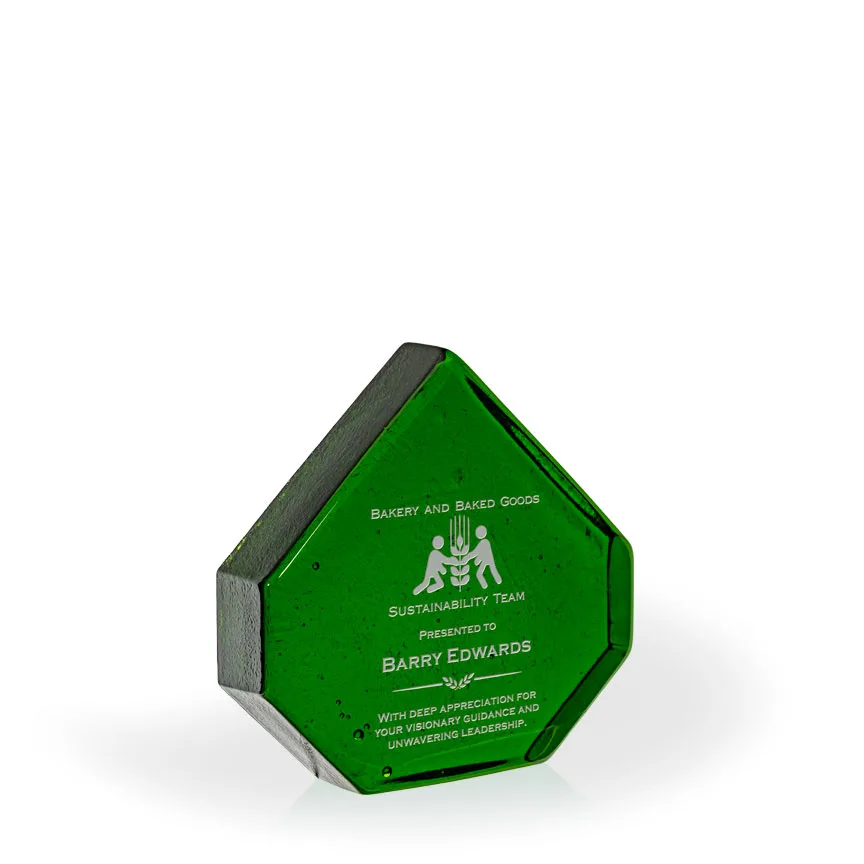 Borthwick Emerald Pinnacle Recycled Glass Award, 6"