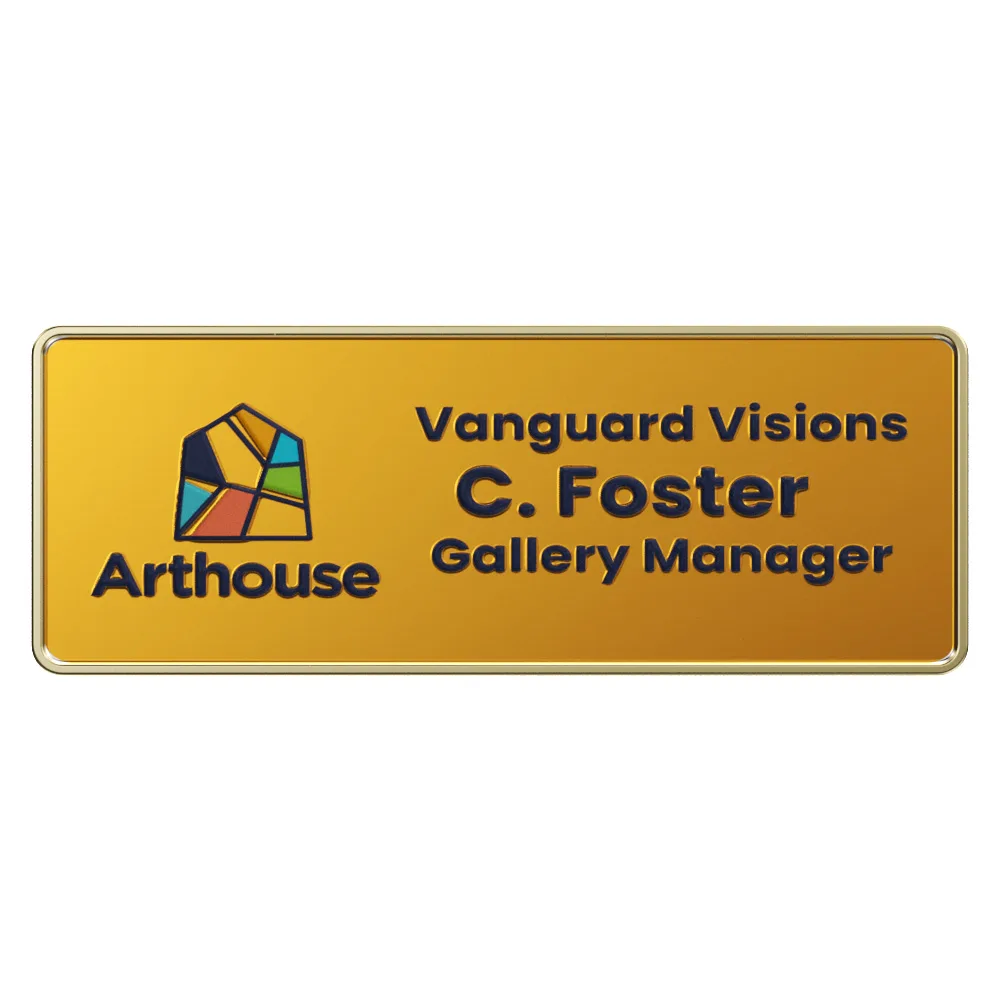 Texture Tone® Shaped Metal Name Badges
