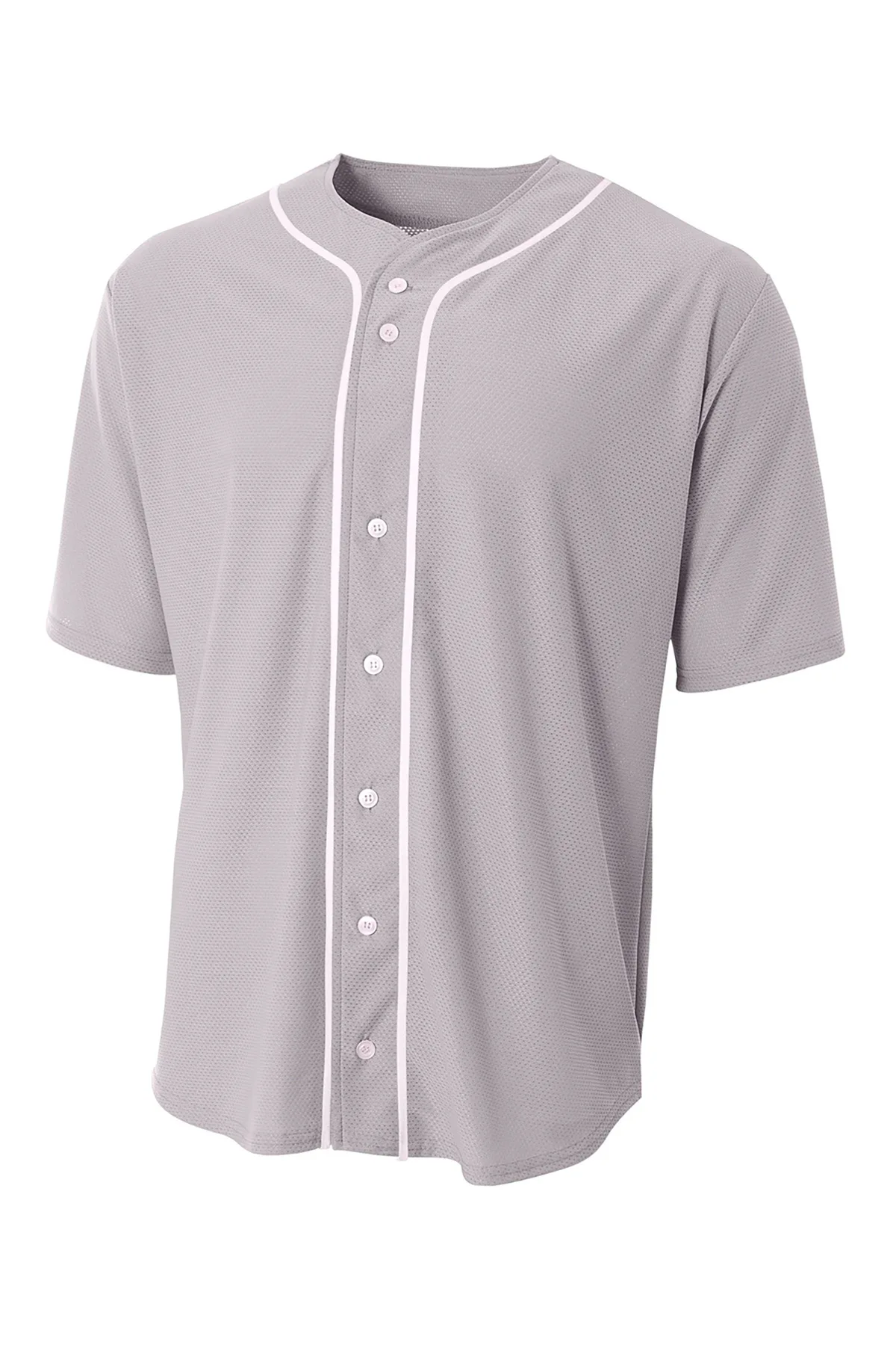 A4 Short Sleeve Full-Button Baseball Top view 2