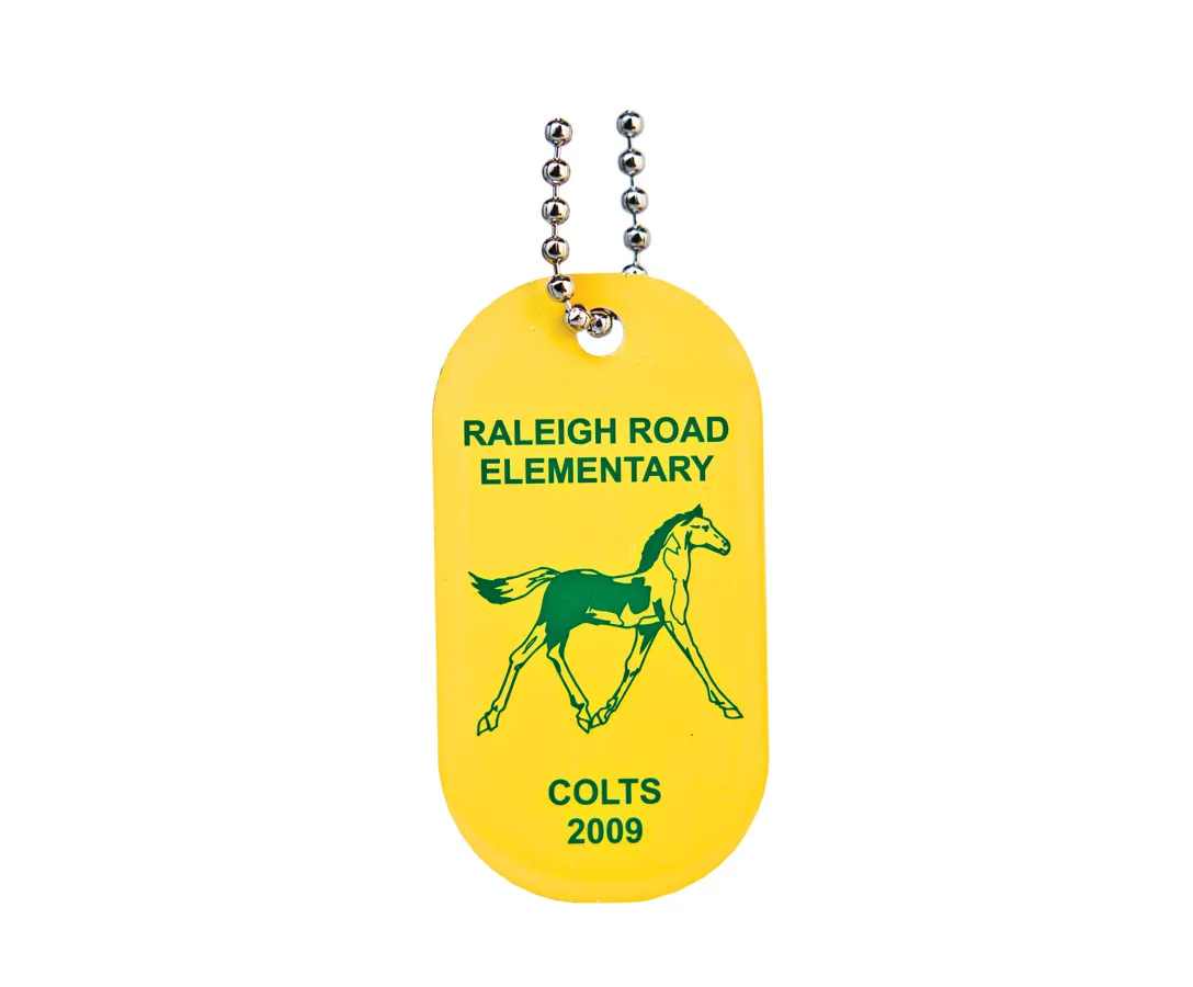 Aluminum Dog Tag w/ 23" Ball Chain - Offset Printed