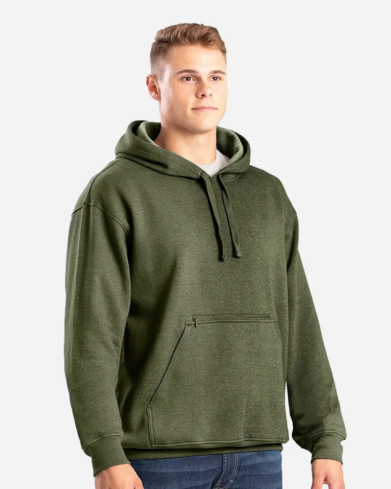 Berne® Apparel Men's Heritage Zippered Pocket Hooded Pullover Sweatshirt view 2