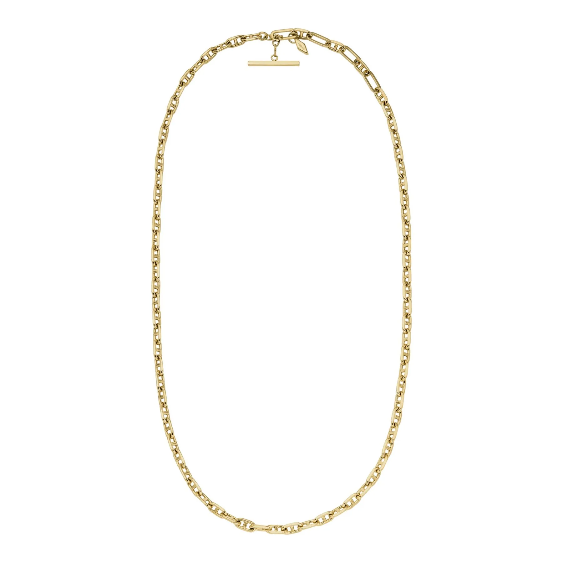 Fossil Heritage D-Link Gold-Tone Brass Anchor Chain Necklace
