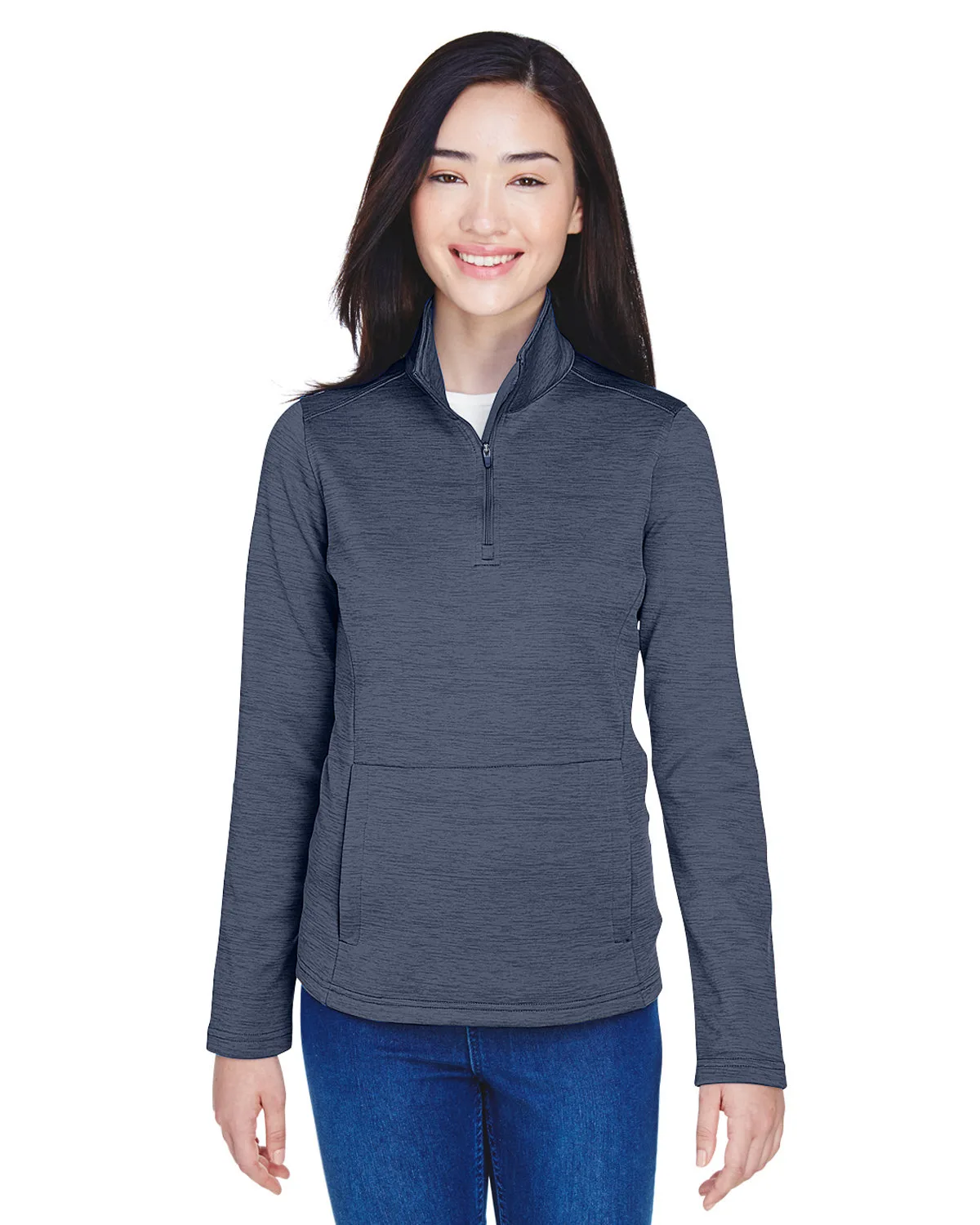 Devon and Jones Ladies' Newbury Mélange Fleece Quarter-Zip view 5