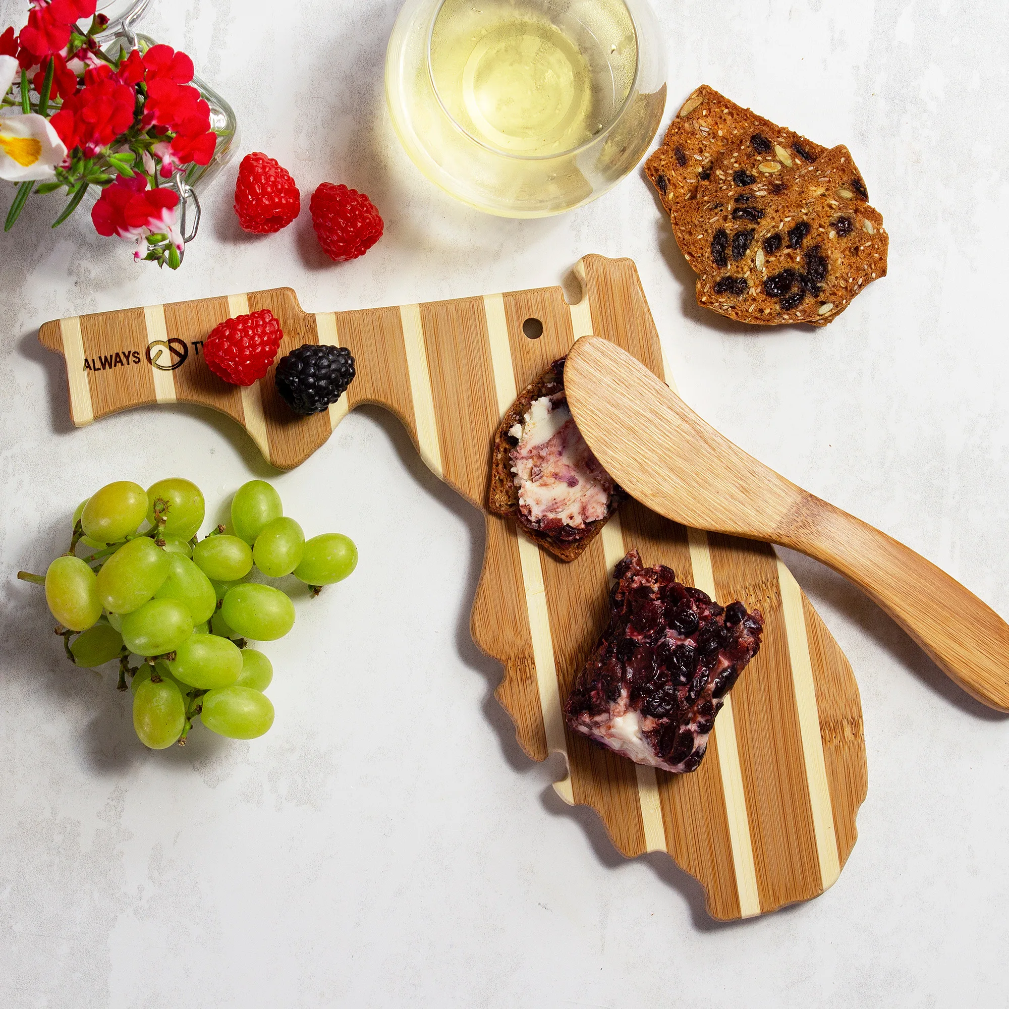 Florida Charcuterie Board with Spreader Knife Gift Set view 3