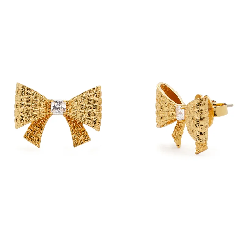 kate spade new york Wrapped In A Bow Studs - Clear/Gold