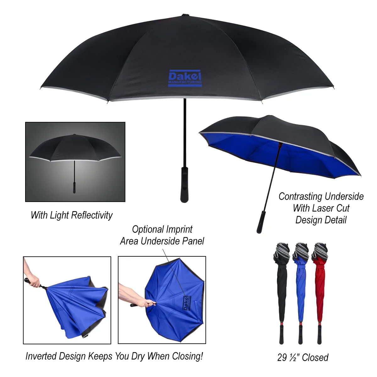 48" Arc Reflective Edge Inversion Umbrella view 2