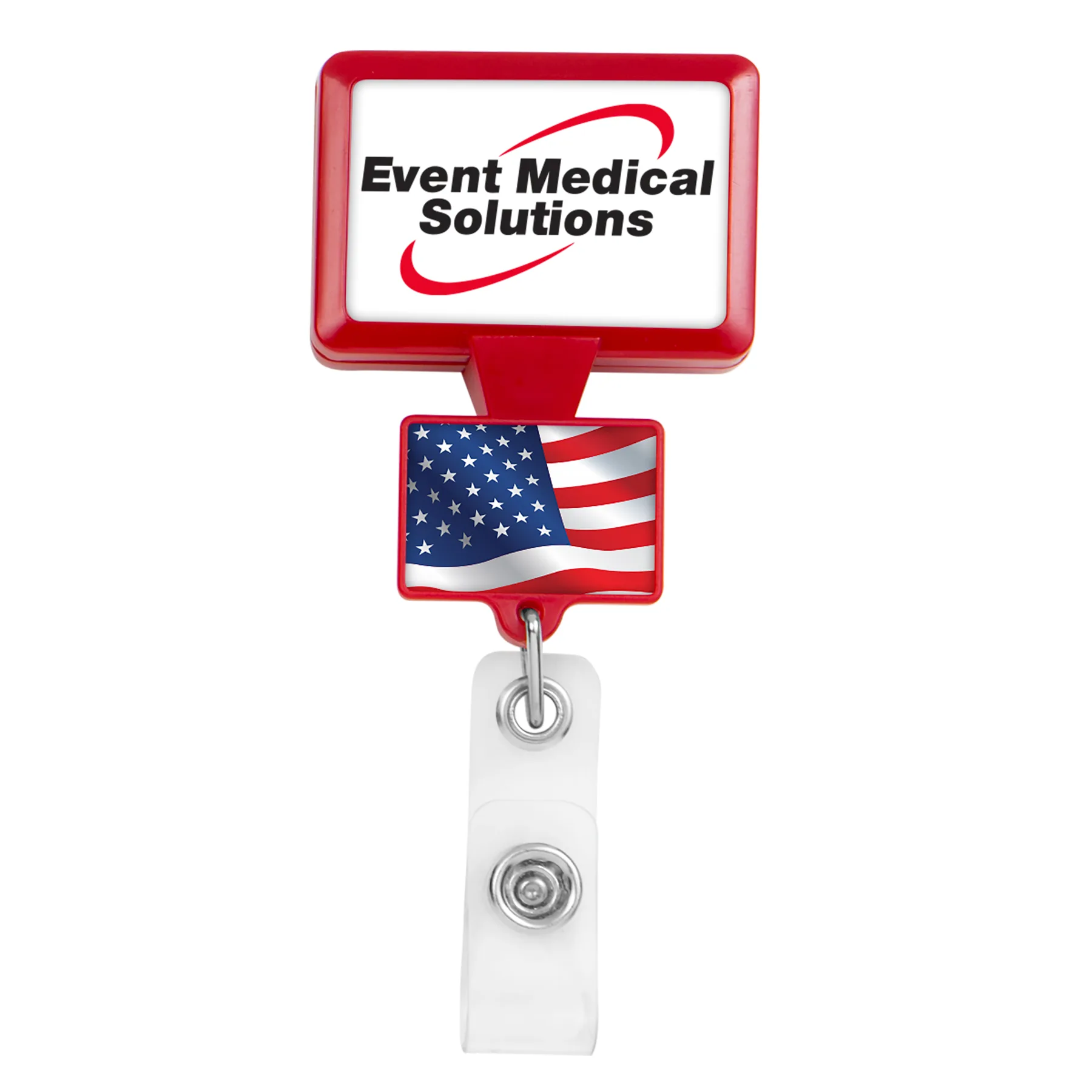 Double Up Rectangle Retractable Badge Reel view 6