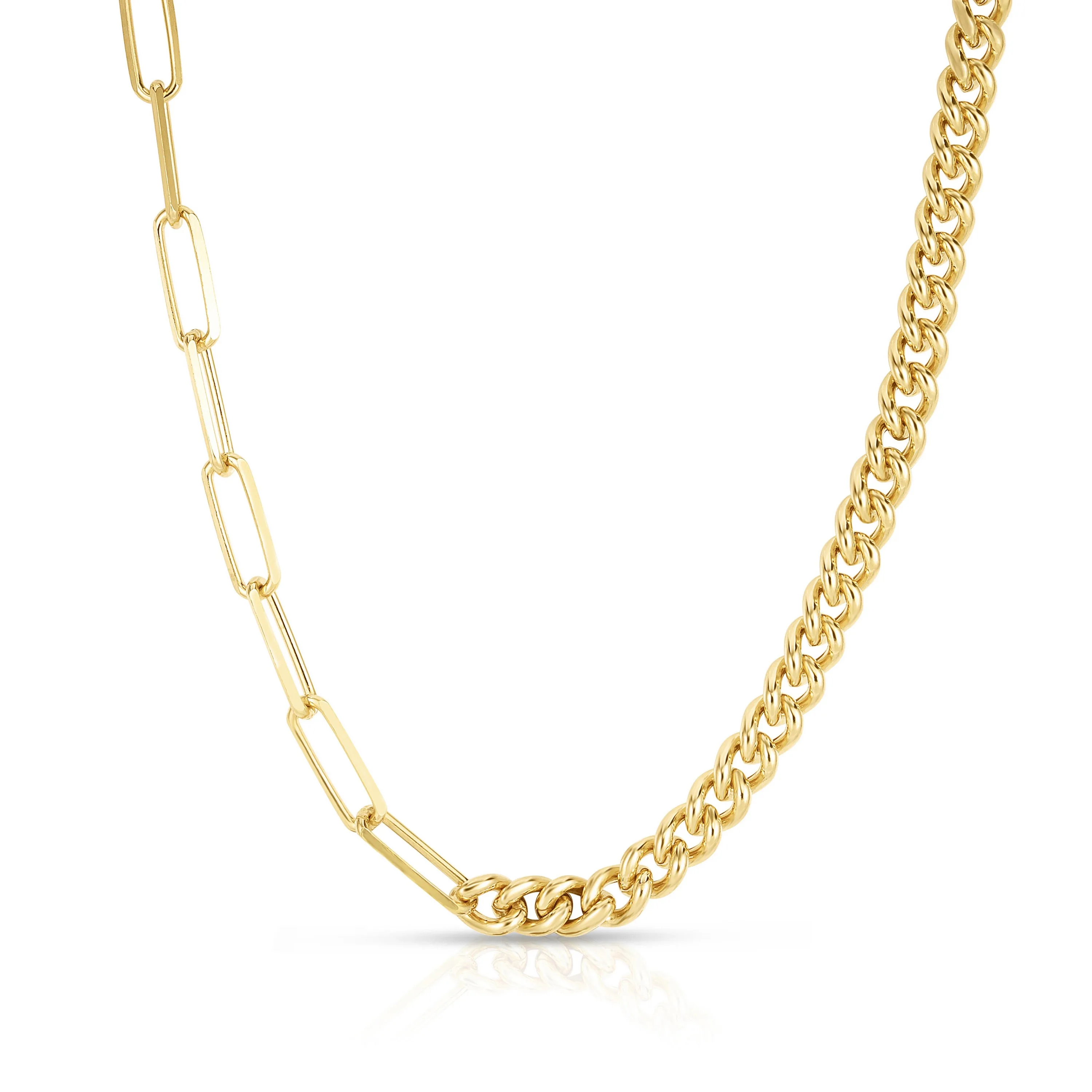 Jilco Inc Curb And Paperclip Necklace