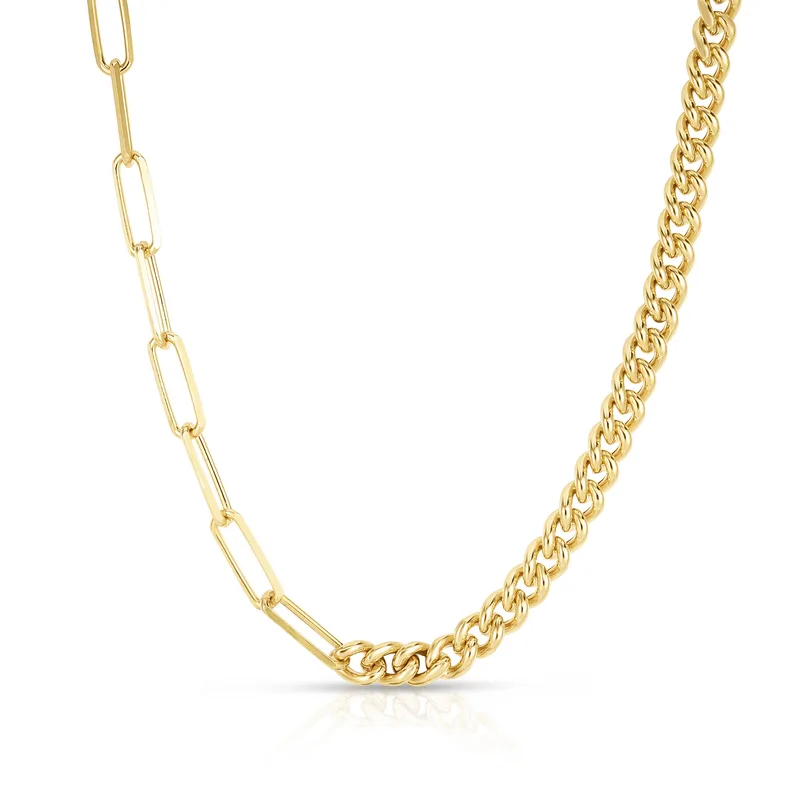 Jilco Inc Curb And Paperclip Necklace