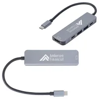 Zing USB-C 5-Port Hub with USB-A, USB-C & HDMI — Pad print: Per Additional Color/Location