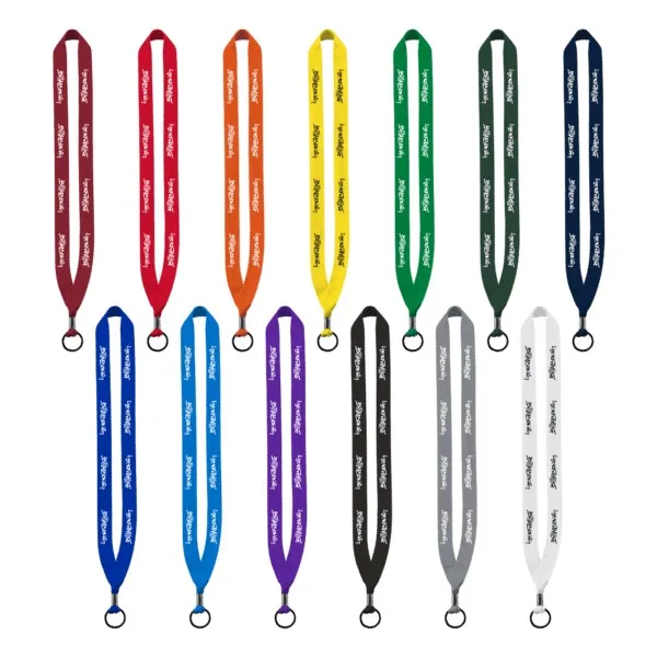 3/4" Polyester Lanyard with Metal Crimp & Split-Ring view 2