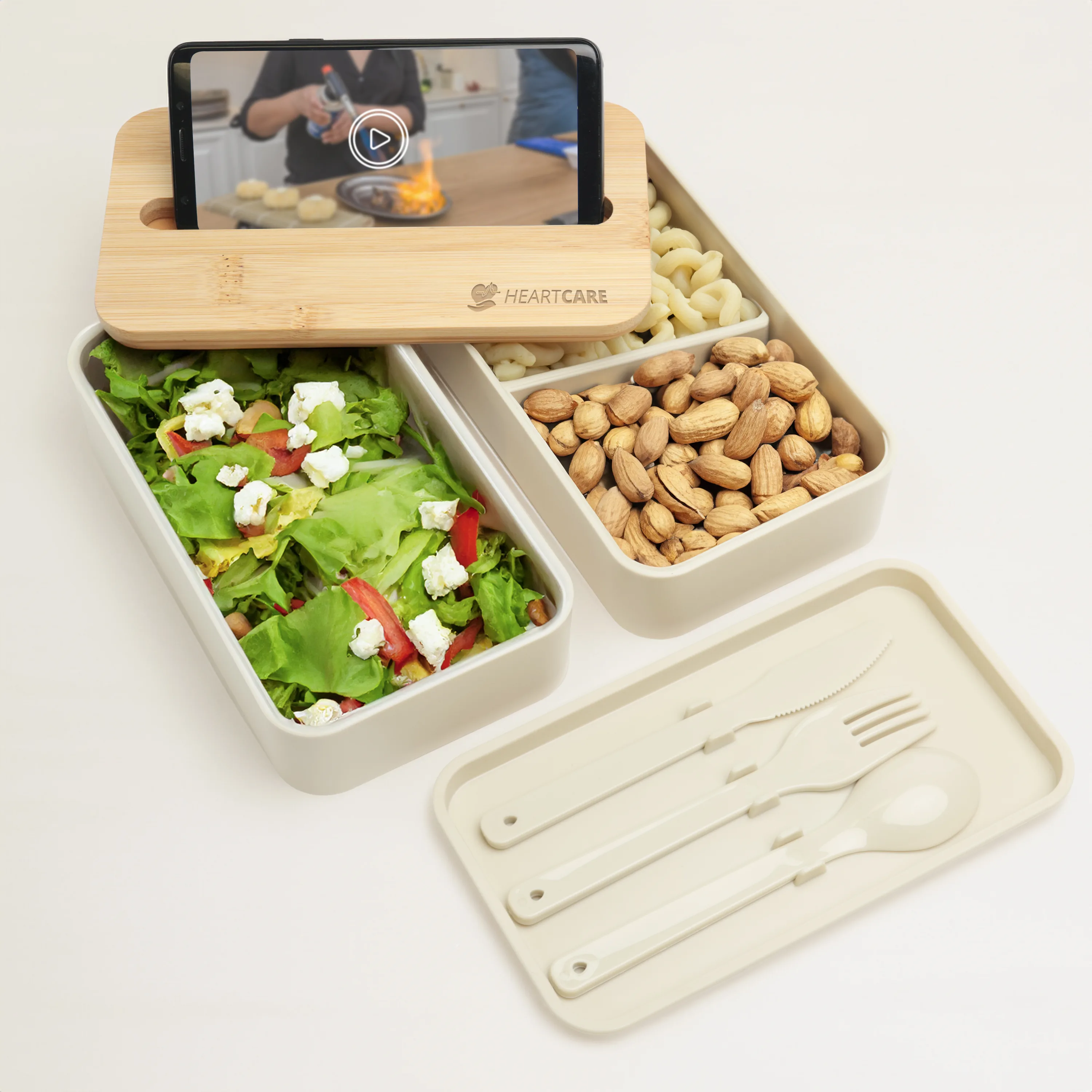 Stackable Bento Box With Phone Stand