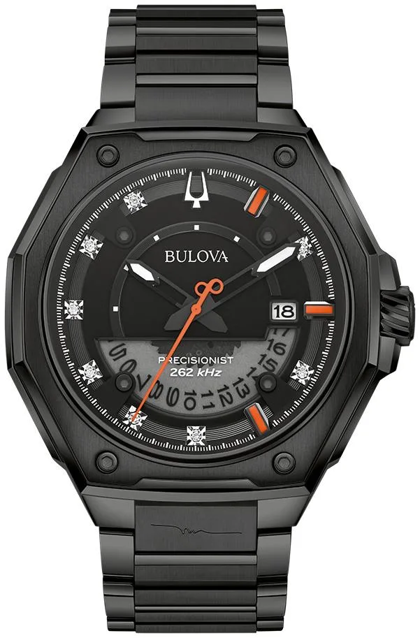 Bulova Watches Men's Marc Anthony X Stainless Steel Bracelet Watch Black Dial