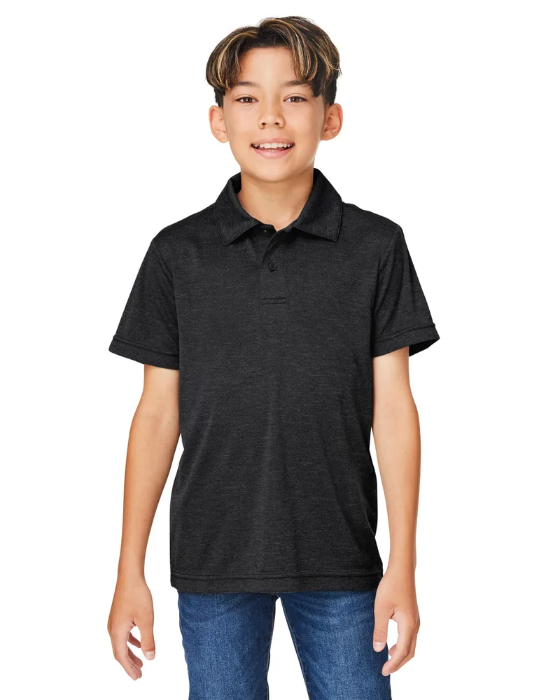 Team 365 Youth Zone Sonic Heather Performance Short Sleeve Polo Shirt view 2