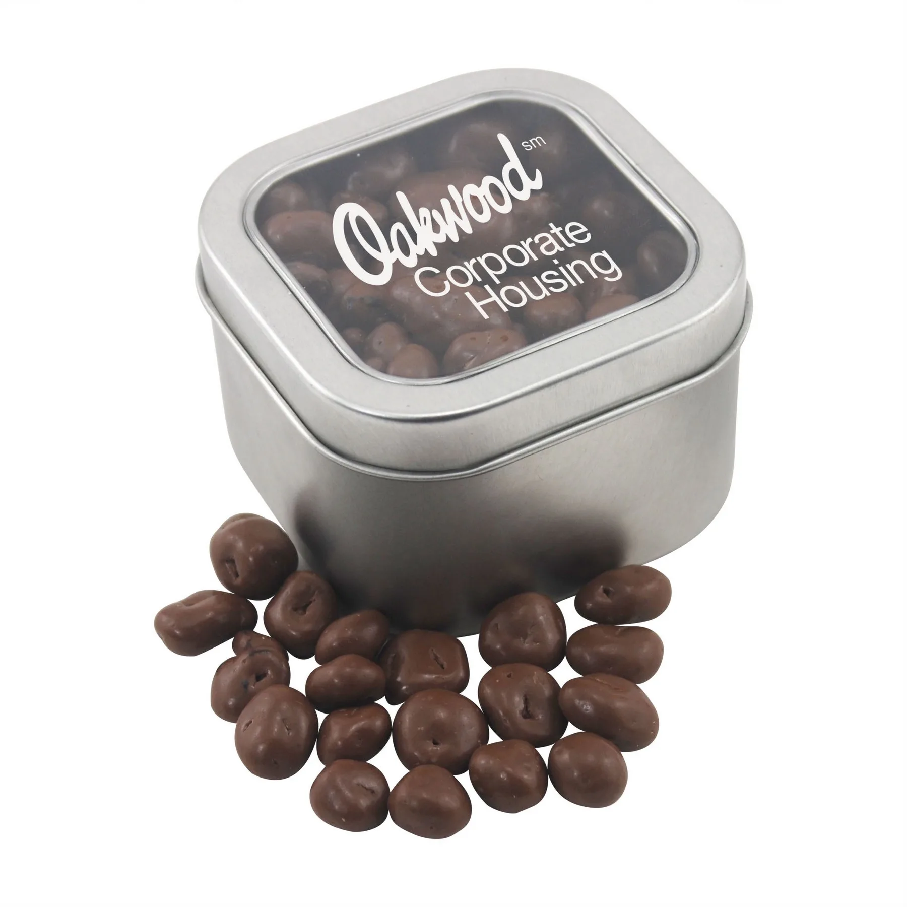 Window Tin w/Chocolate Raisins