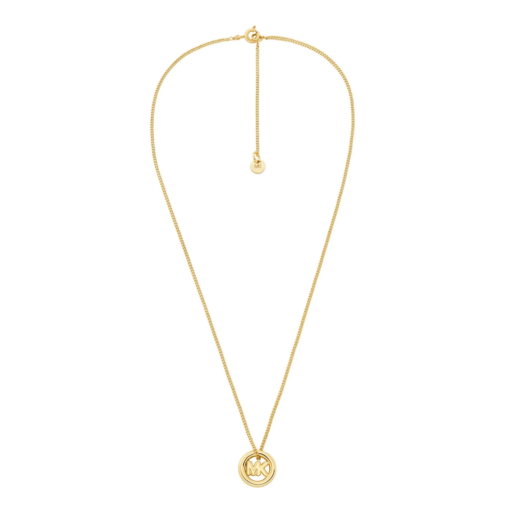 Michael Kors Logo Charm Necklace in Gold