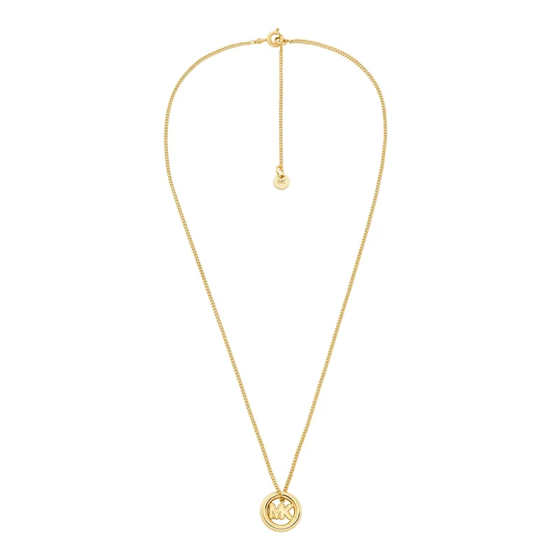 Michael Kors Logo Charm Necklace in Gold