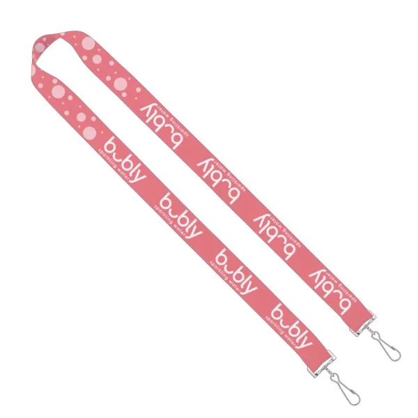 IMPORT Rush 1" Dye-Sublimated 2-Ended Lanyard with Dual Sewn Silver Metal Crimp & Split-Ring