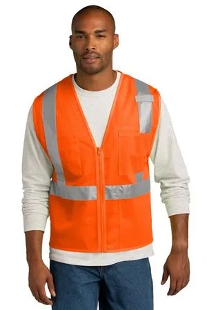 CornerStone ® ANSI 107 Class 2 Mesh Zippered Vest. view 3